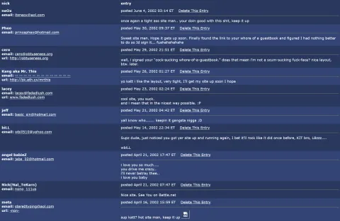 BK Guestbook circa 2002